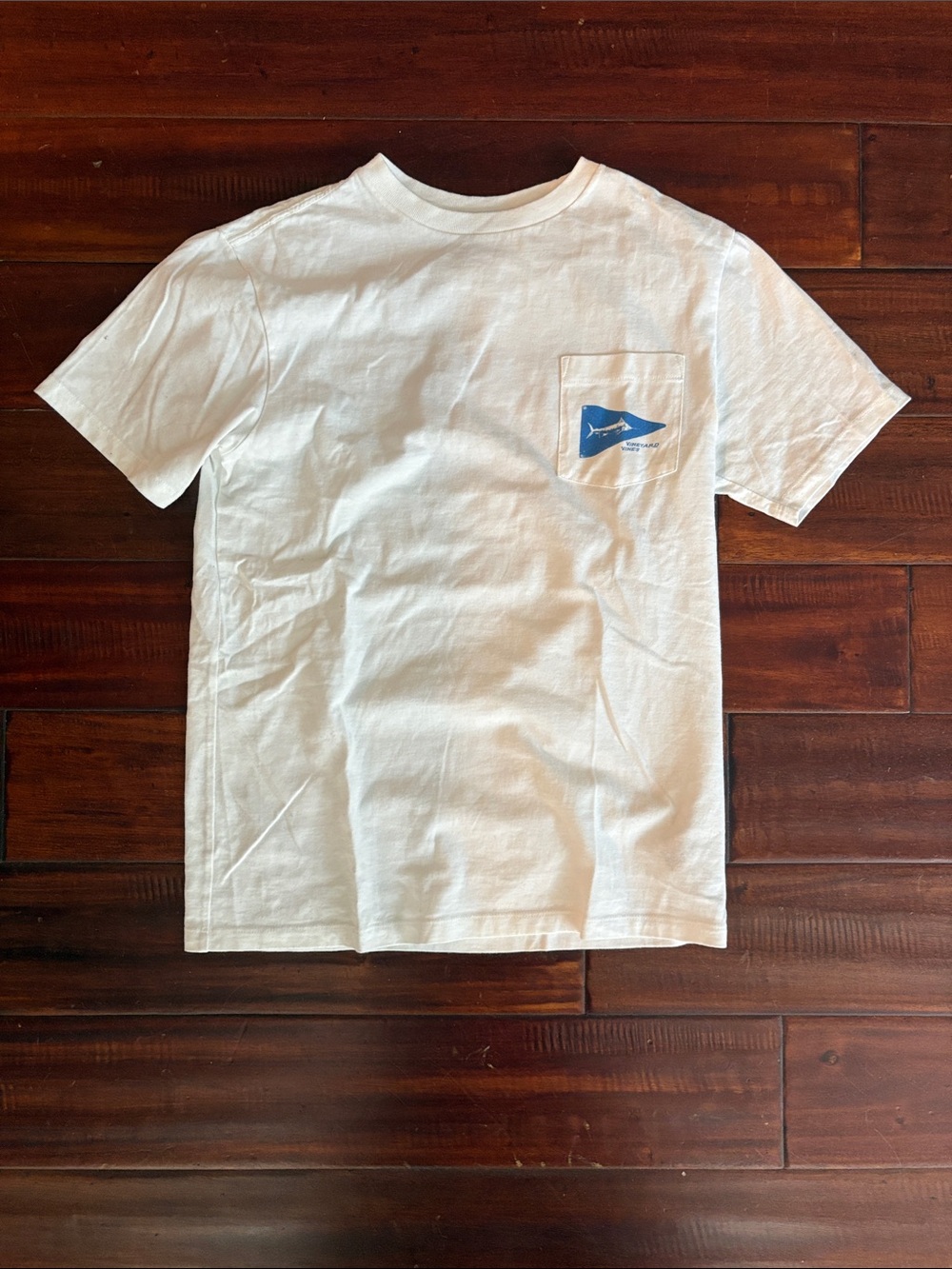 Vineyard Vines White Short Sleeve Pocket Tee with Blue Whale Graphic